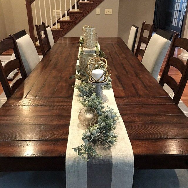 Natural And Ivory Burlap Table Runner Custom Sizes Available Tapetes De Mesa Arpillera Verde Decoración Del Hogar Rústica Natural And Ivory Burlap Table Runner, Dining Tables With Burlap Runners