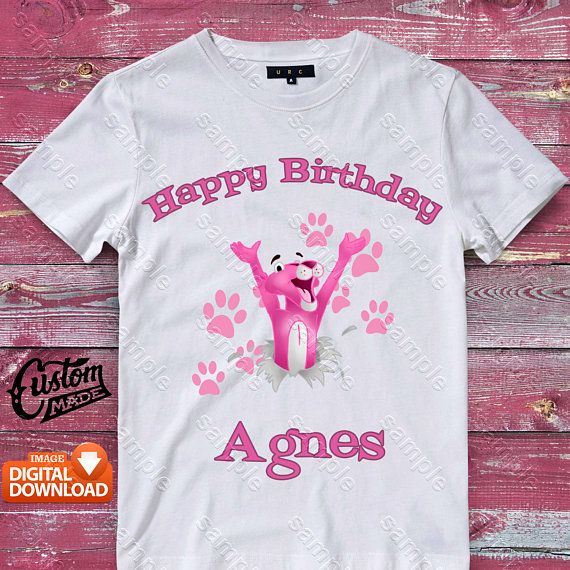 Pink Panther Personalized Party Favor T Shirt