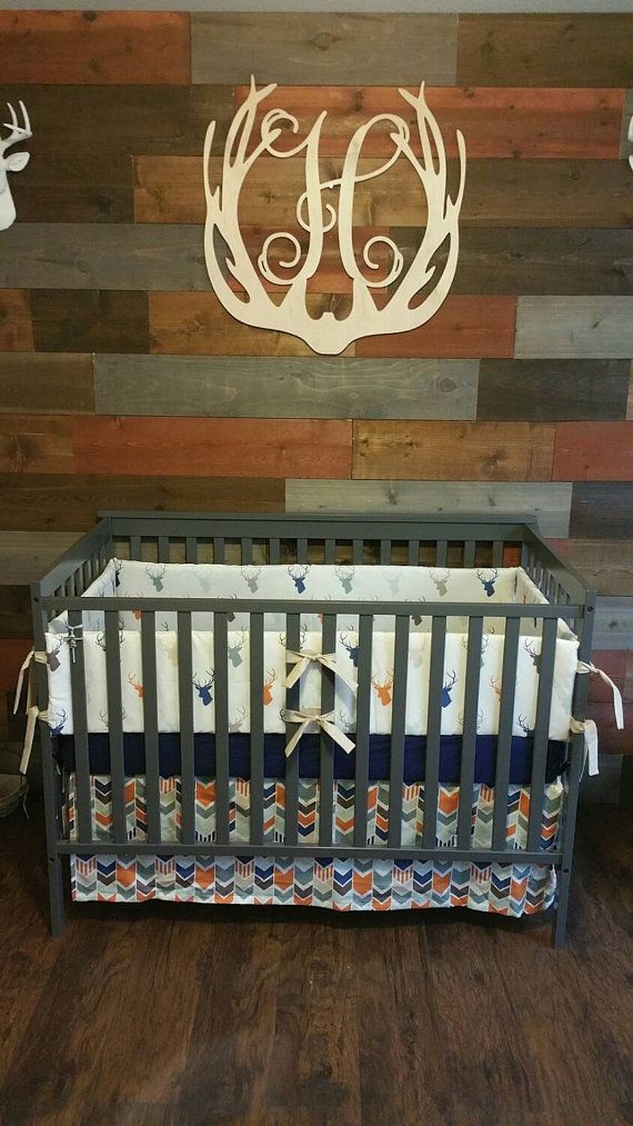 Deer Head And Arrow Crib Bedding In Navy By Lavenderlinens Baby Boy Sets Cribs Deer Head And Arrow Crib Bedding In, Blue Deer Head Baby Bedding