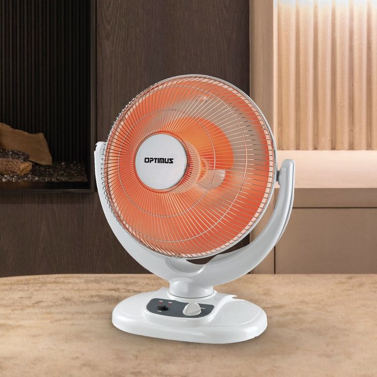 Optimus Radiant Parabolic Dish Electric Space Heater in White | Heater