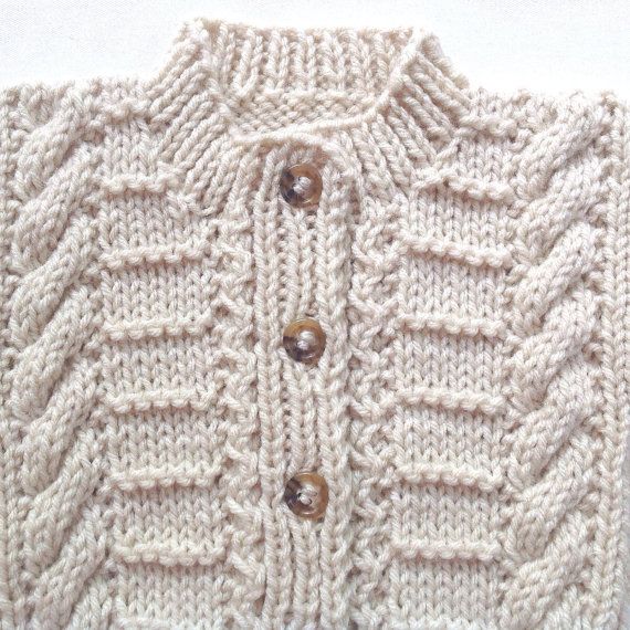 Hand Knitted ARAN Jumper 6-9 mths