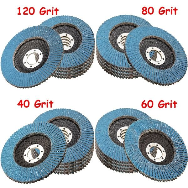10Pcs Professional Flap Sanding Discs 115mm 4.5/" 40 80 Grit Angle Grinder Discs