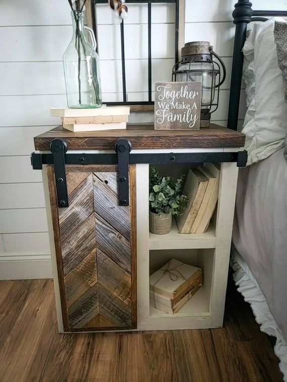 Farmhouse nightstand rustic nightstand custom nightstand | Etsy | Diy