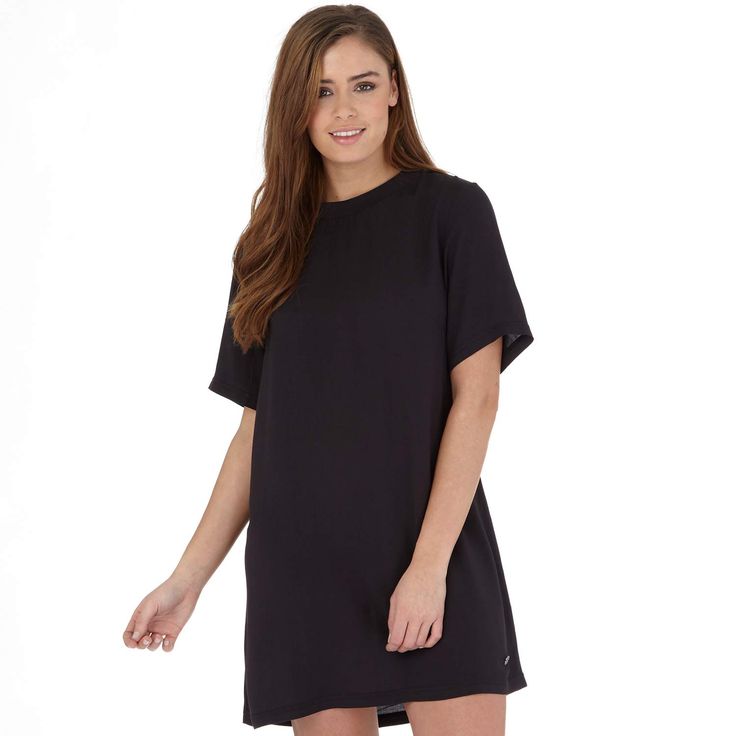Firetrap Womens Woven T-Shirt Dress Black Firetrap short sleeve T-shirt style dress. http://www