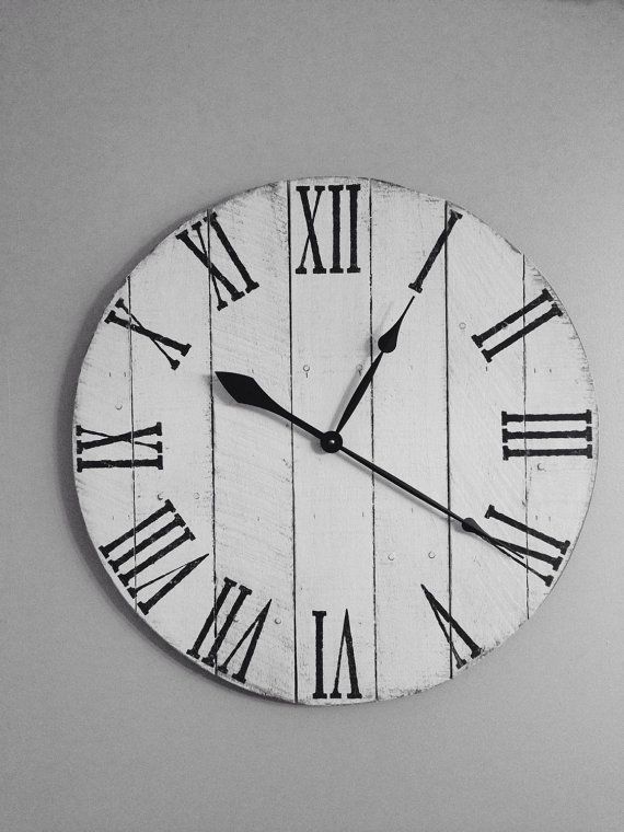 Antique White Pallet Clock Wood By Shabs2richesvintage For Antique White Pallet Clock Wood By Shabs2richesvintage For The Home In 2018 Pinterest Clocks And