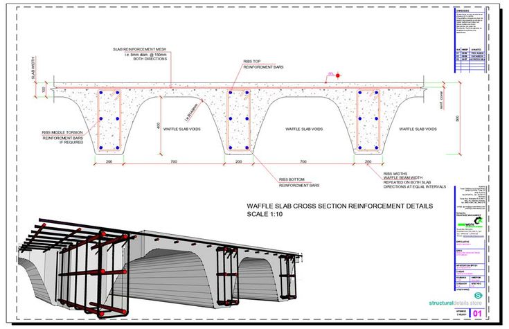 Waffle Slab Cross Section Reinforcement Detail Reinforced concrete Waffle Slab Cross Section Reinforcement Detail Reinforced concrete