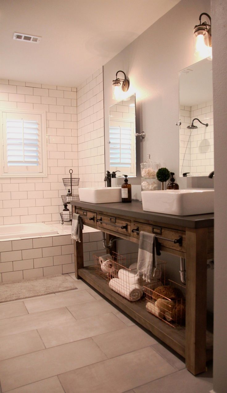 Schönes Trog Sink Badezimmer Rustic Master Bath - - #badezimmerideen