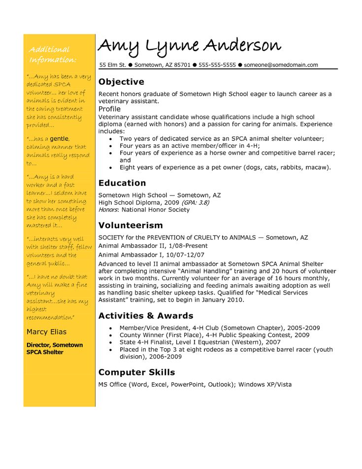 Download Resume objective examples for teacher in word