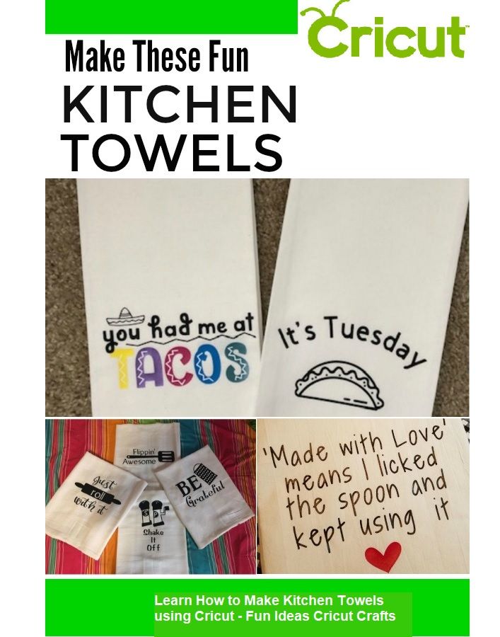 Make These Fun Kitchen Towels With Cricut Kitchen Towels Christmas Hand Towels How To Make Banners