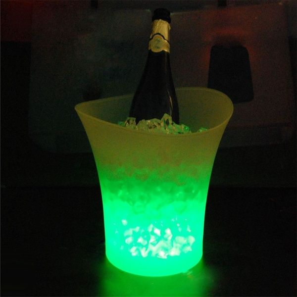 5L Volume 7 Color Changing LED Light Waterproof Ice Bucket Drink Containers Wine Drinks Beer Bucket for KTV Clubs Bar Home Wedding Party LED Ice Bucket