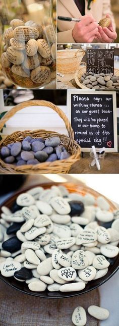 wishing stones wedding guest book ideas #weddingideas #weddingguestbooks #SmallW… img