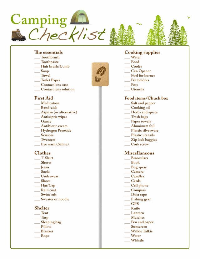 camping check list