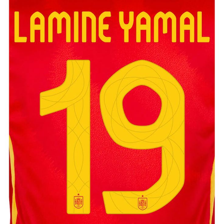 Spain 2024/25 Home Lamine Yamal #19 Jersey Name Set in 2024 | Heat