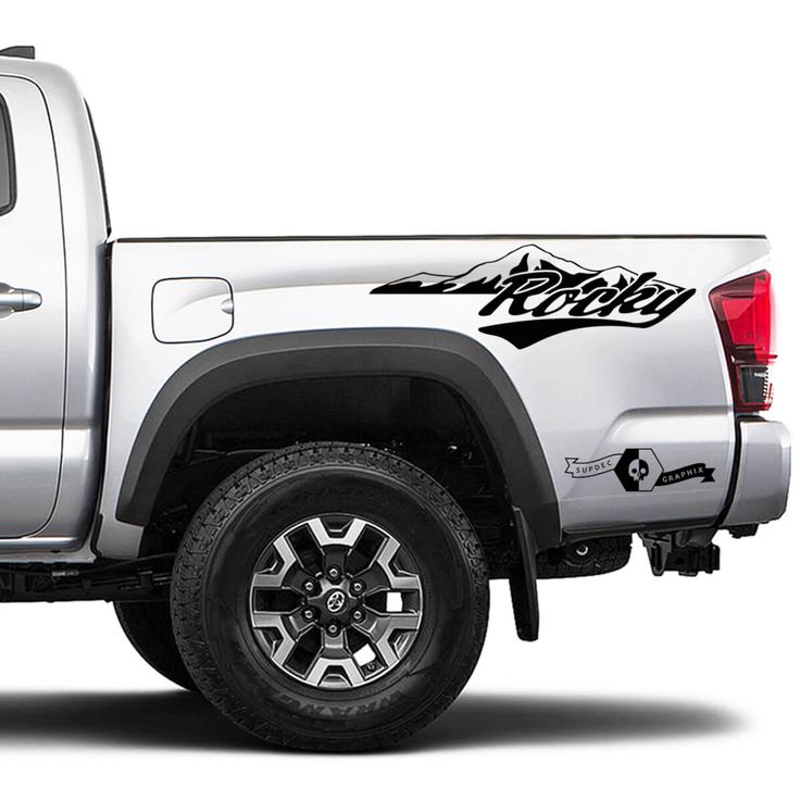 Pair Toyota Tacoma Side Bed Rocky Mountain Forest Vintage Decal Sticker