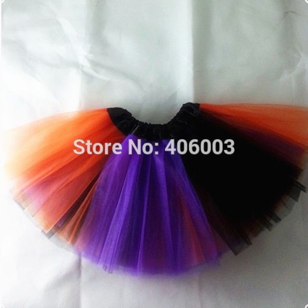 Childrens Halloween Puffy Tulle Tutu Ballet Costume Purple Orange and Black Childrens Halloween Puffy Tulle Tutu Ballet Costume Purple Orange and Black