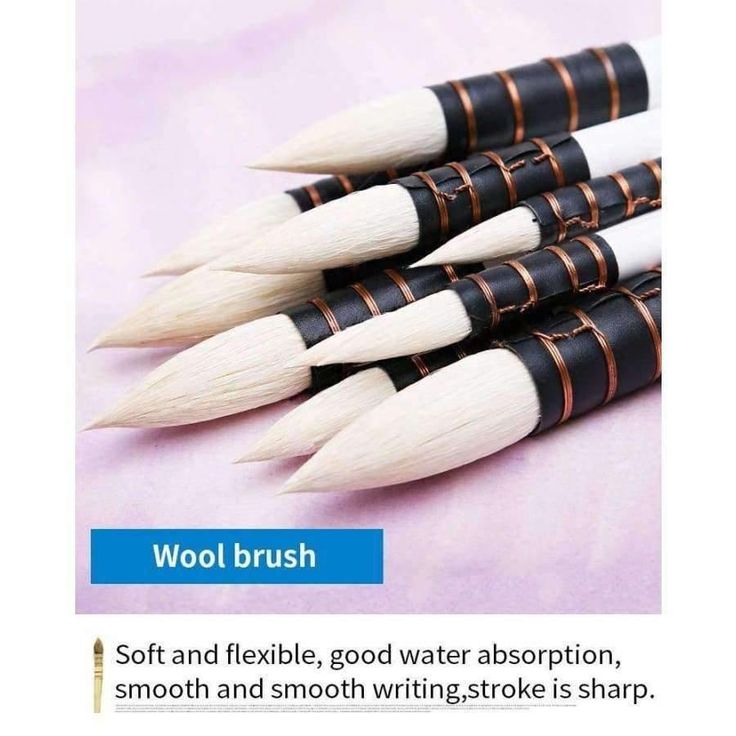 Professional Wool Hair Watercolor Paint Brush Professional Pointed Black /& White Handle Painting Brushes Art Supplies