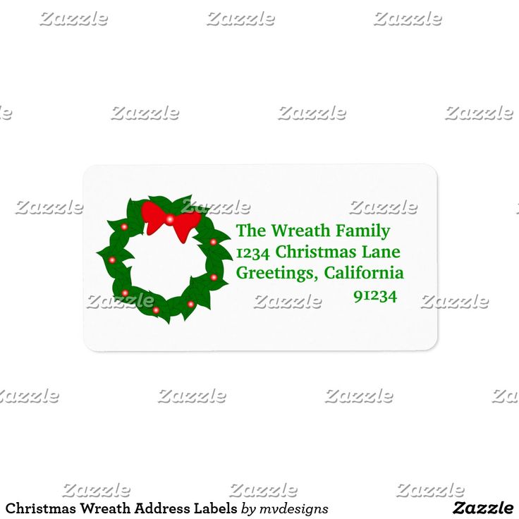 Christmas Wreath Address Labels | Zazzle.com | Custom address labels, Address labels, Labels