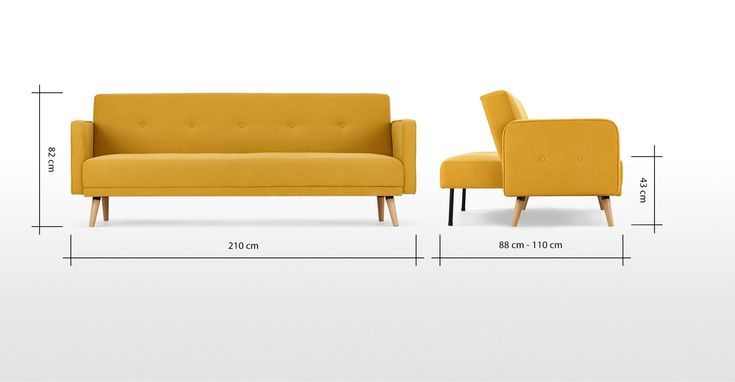 Chou slaapbank, botergeel | MADE.com | Schlafsofa, Gelbe ...