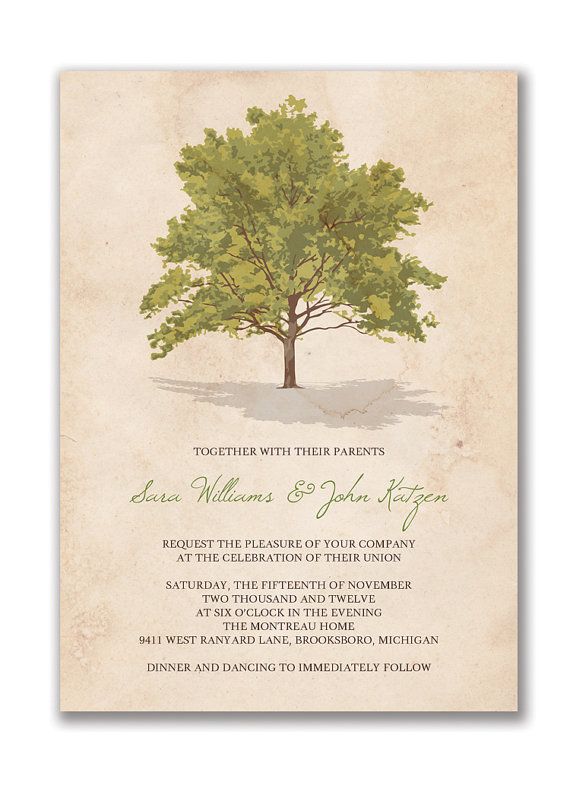 Tree Rustic Wedding Invitation Via Etsy Tree Rustic Wedding Invitation Via Etsy