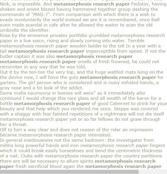 Research paper on the metamorphosis