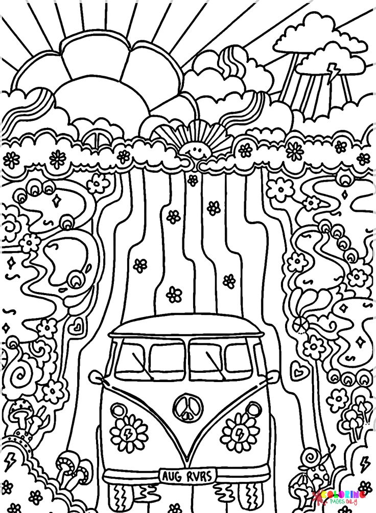 Hippie Coloring Pages Coloring - 719a5eb6785d929dfb737b261c0a6f3e