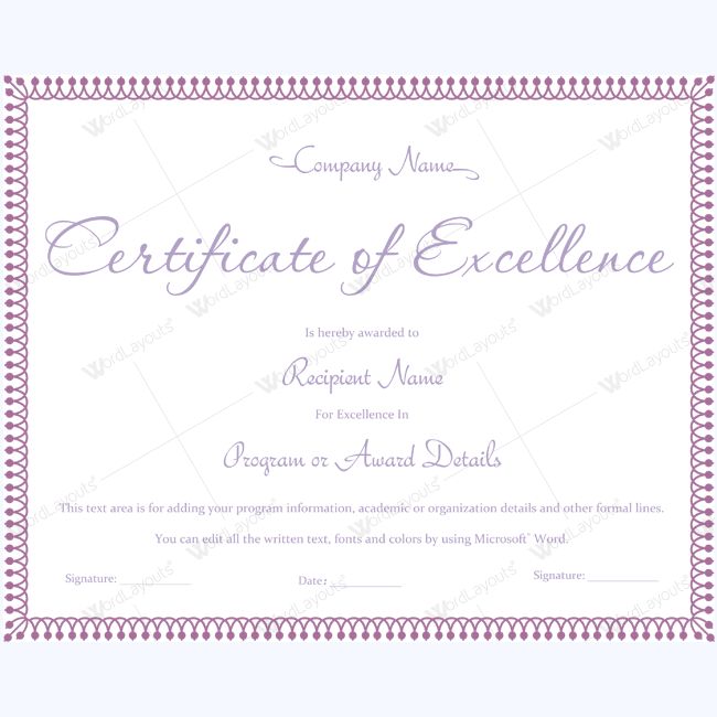 16 best Certificate of Excellence templates images on Pinterest - certificate of excellence template word 16 best Certificate of Excellence templates images on Pinterest - certificate of excellence template word