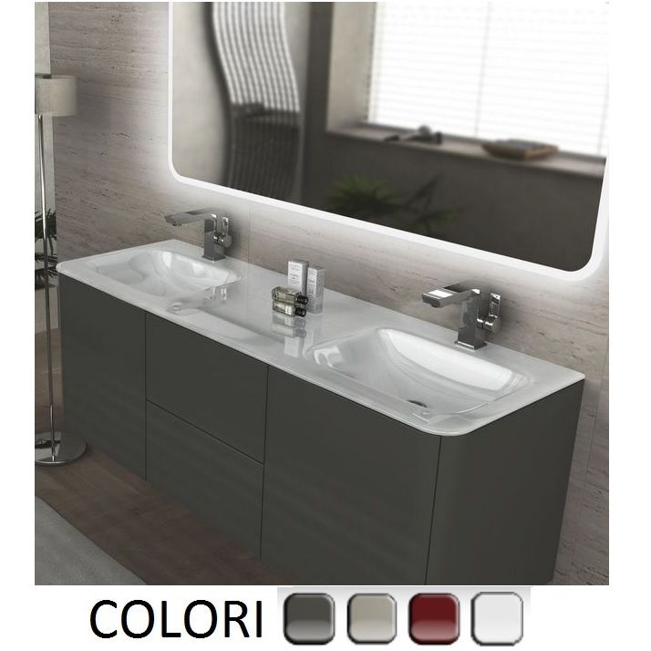 Mobile Bagno Con Doppio Lavabo 140 Cm Sospeso Mobili Con Doppio