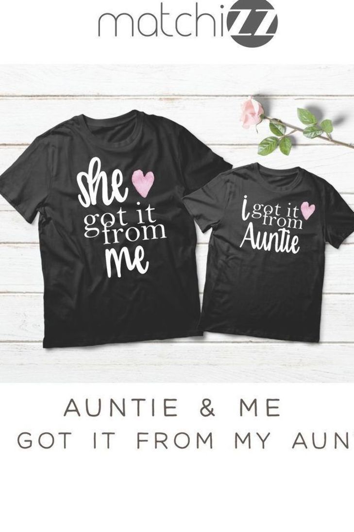 Aunt and Nephew Cute Matching Shirt and Onesie Set