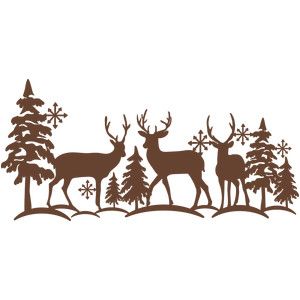 Download Silhouette Design Store - View Design #165088: reindeer winter scene | Silhouette christmas ...