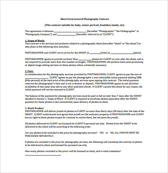 videographer contracts template