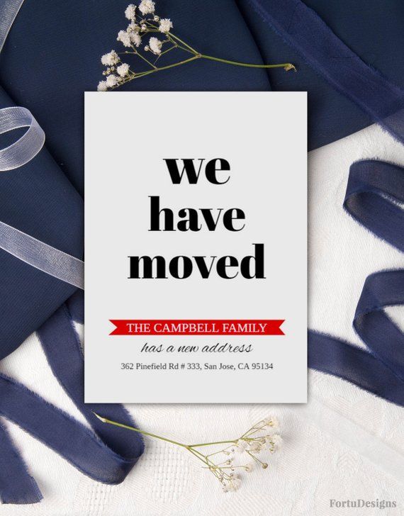 Change of address cards Moving announcement download printable New Change of address cards Moving announcement download printable New
