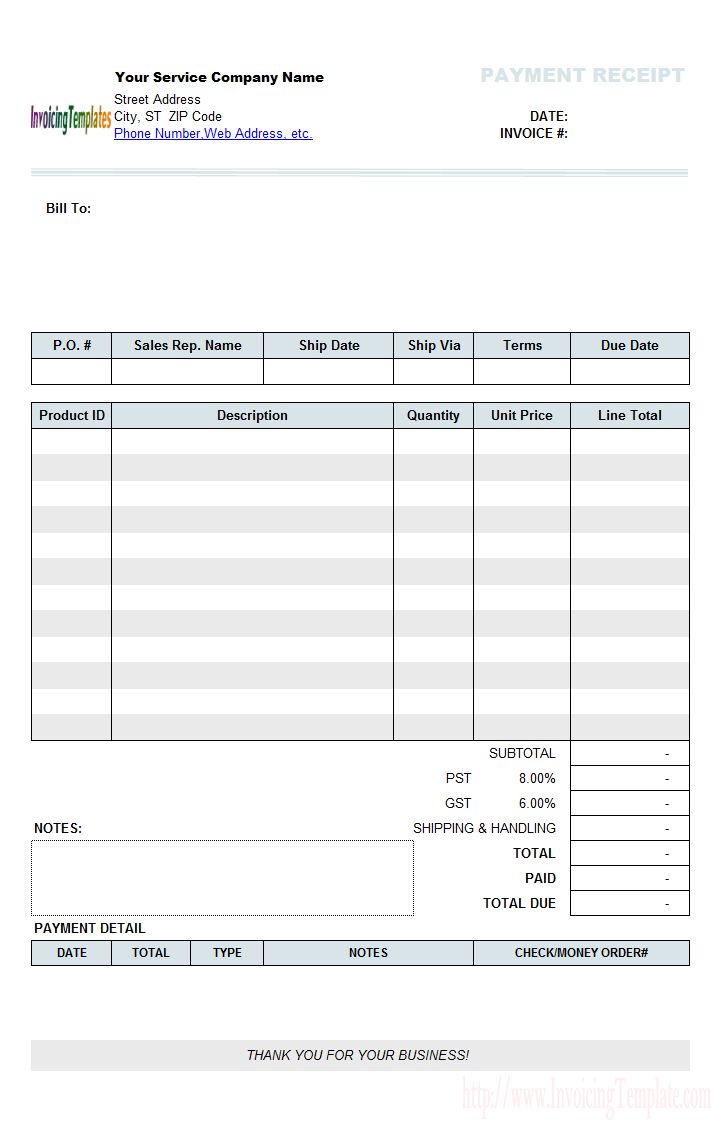 free template for invoice for services rendered