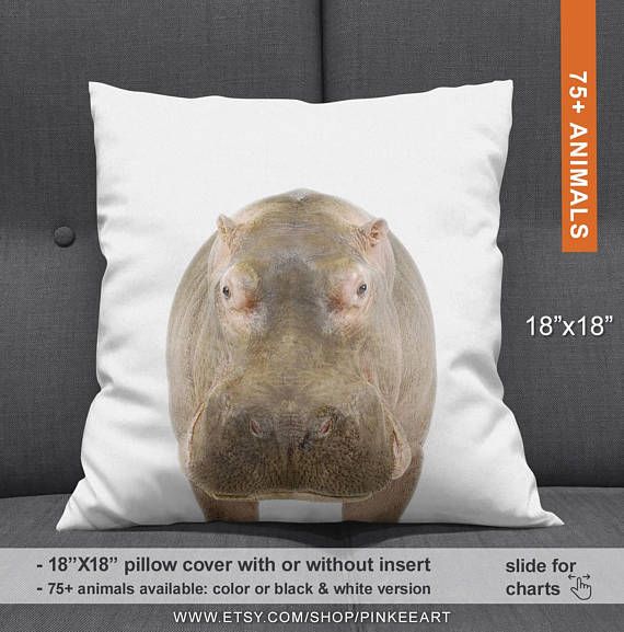 Hippo Pillow Hippo Baby Items Hippo Pillowcase Hippo Baby Decor Safari Nursery Pillows Throw Pillows A Safari Nursery Pillow Animal Pillows Animal Nursery