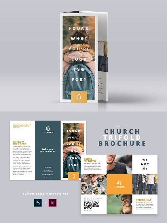 modern church trifold brochure brochure templatedesign tri fold brochure indesign template