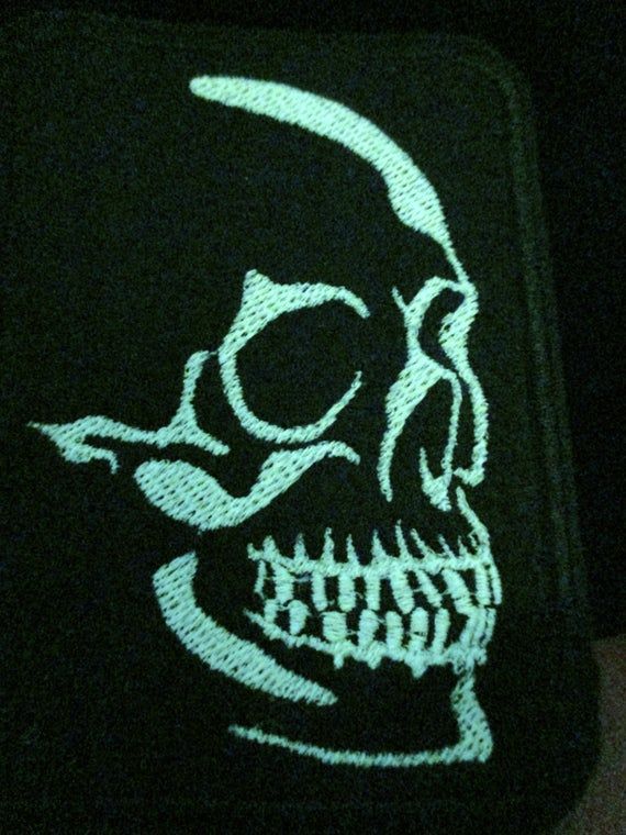 Skull Patch Silver Sequined And felt Skull and Bones Patches with Iron on Backing.