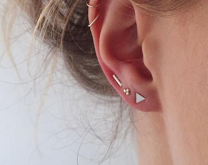 Mismatched Stud Earring Set Mix And Match Earrings Sterling Silver Stud Earrings Simple Earrings Minimal Earrings Eco Friendly Silver Earrings Studs Simple Stud Earrings Stud Earrings Set