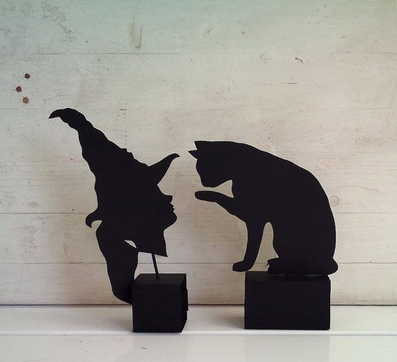 halloween decoration witch and black cat by verycute on etsy 750