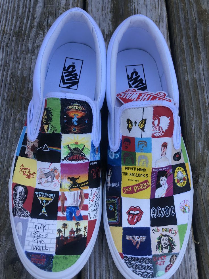 Custom Painted Album Cover Vans | Grunge shoes, Vans shoes fashion ...