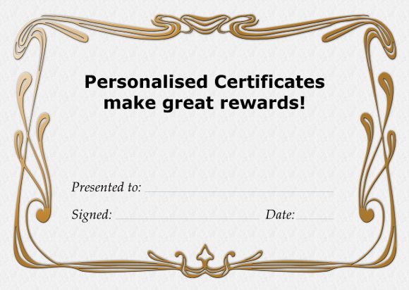 these red mist personalised certificates are great for special