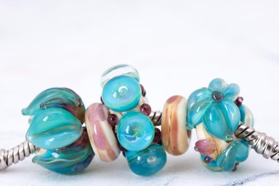 5PCs Retro Handmade Lampwork European Beads Fits European Charm Bracelets 5PCs Retro Handmade Lampwork European Beads Fits European Charm Bracelets