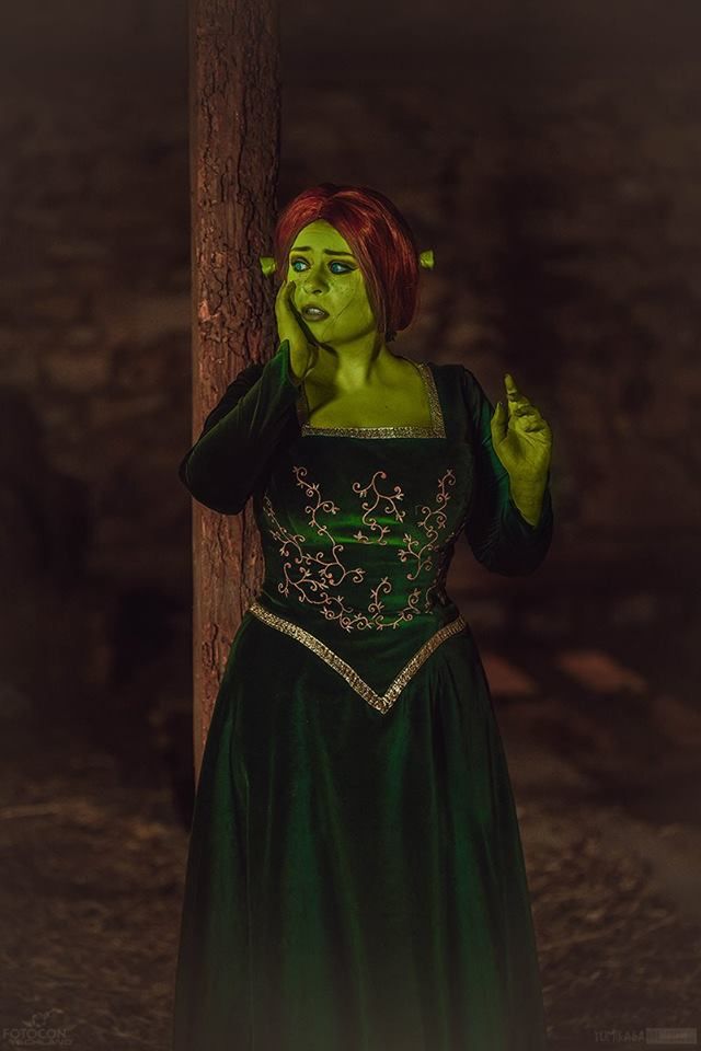 Wig Ogre Womens Ladies Fancy Dress Outfit Shrek Princess Fiona Costume