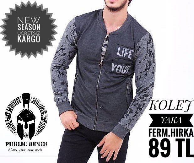 Pblc Street Wear New Season Dar Kesim Kolej Yaka Fermuarli Hirka 89 Tl