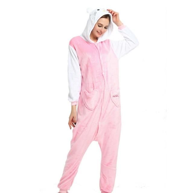 FORLADY Adult Bathrobe Animal Flannel Pajamas Hooded Home Service Nightgown