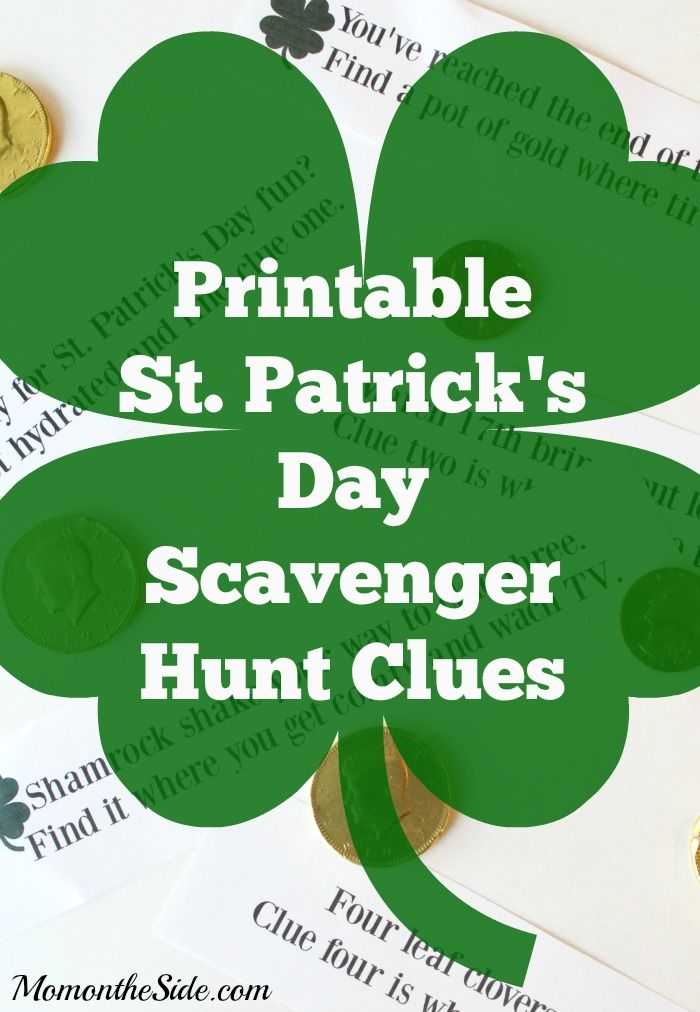 st patrick 39 s day scavenger hunt clues st patrick day template of a leprechaun