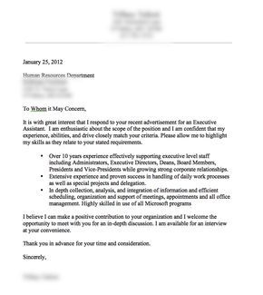 good covering letter for cv