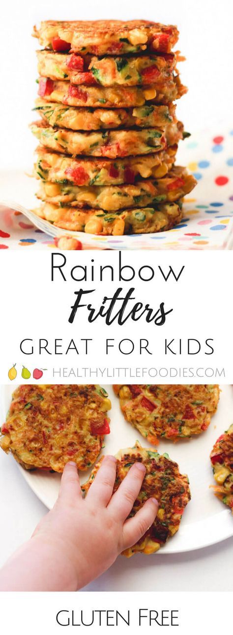 These rainbow fritters are a perfect finger food for kids and are great for blw (baby-led weaning) Packed with veggies for nutrients and made with chick pea flour for extra protein. Gluten free. via @hlittlefoodies