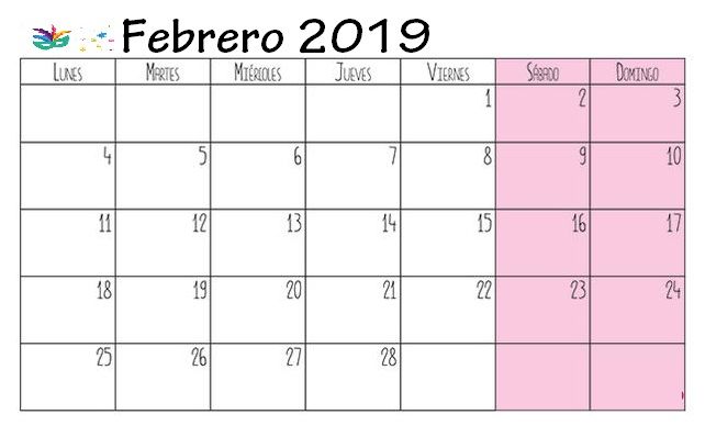 Calendario Febrero 2019 Para Imprimir | Calendario Febrero ... Calendario Febrero 2019 Para Imprimir | Calendario Febrero ...