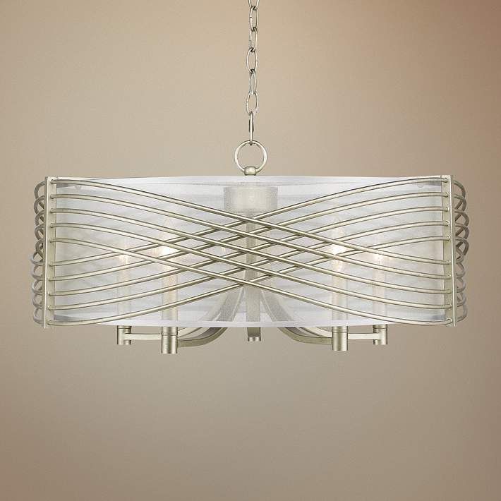 Golden Lighting Zara 5 Light White Gold Chandelier with Golden Lighting Zara 5 Light White Gold Chandelier with