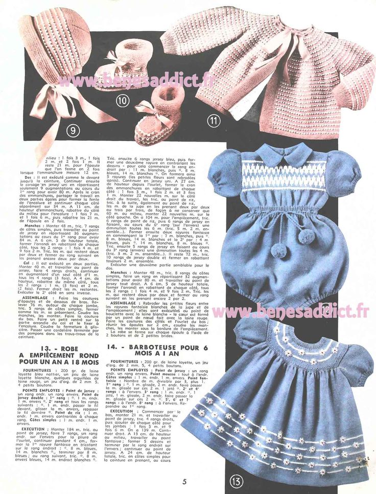 65 Patrons/modèles GRATUITS TRICOT Layette et Enfants Vintage 1955
