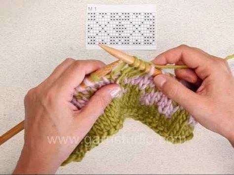 Download DROPS Knitting Tutorial: How to knit Fair Isle - 2 color knitting - continental - YouTube ...
